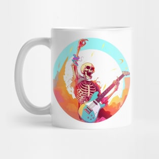 Neon Notes: Skeleton's Electric Guitar Rockin' Symphony Mug